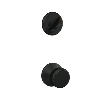 Schlage FC59BWE-KIN Bowery Knob with Kinsler Rose Interior Active Trim Black.
