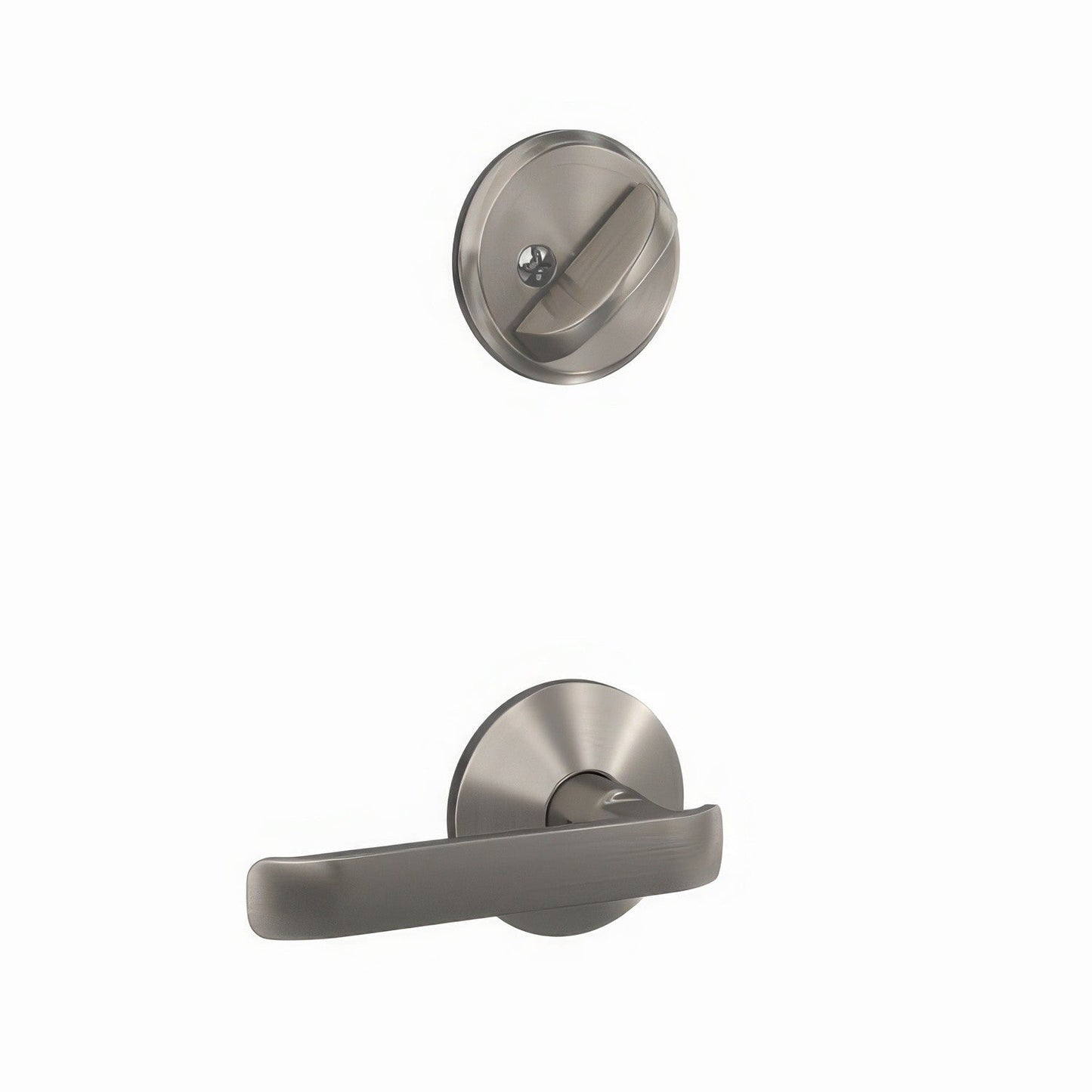 Schlage FC59CYB-KIN Clybourn Lever with Kinsler Rose Interior Active Trim.