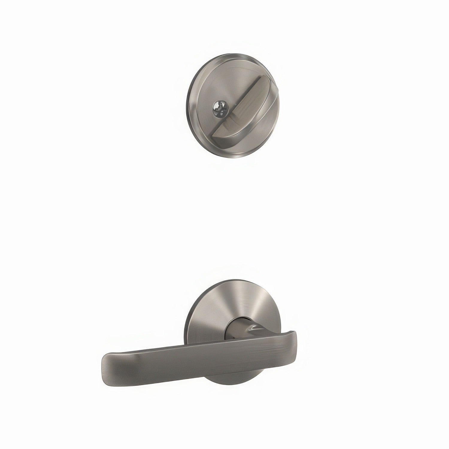 Schlage FC59CYB-KIN Clybourn Lever with Kinsler Rose Interior Active Trim.