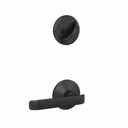Schlage FC59CYB-KIN Clybourn Lever with Kinsler Rose Interior Active Trim.