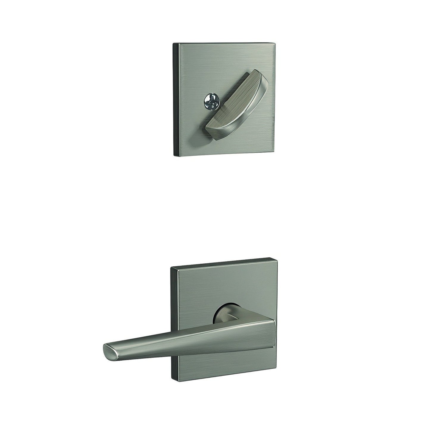 Schlage FC59ELR-COL Custom Eller Lever with Collins Rose Interior Active Trim.