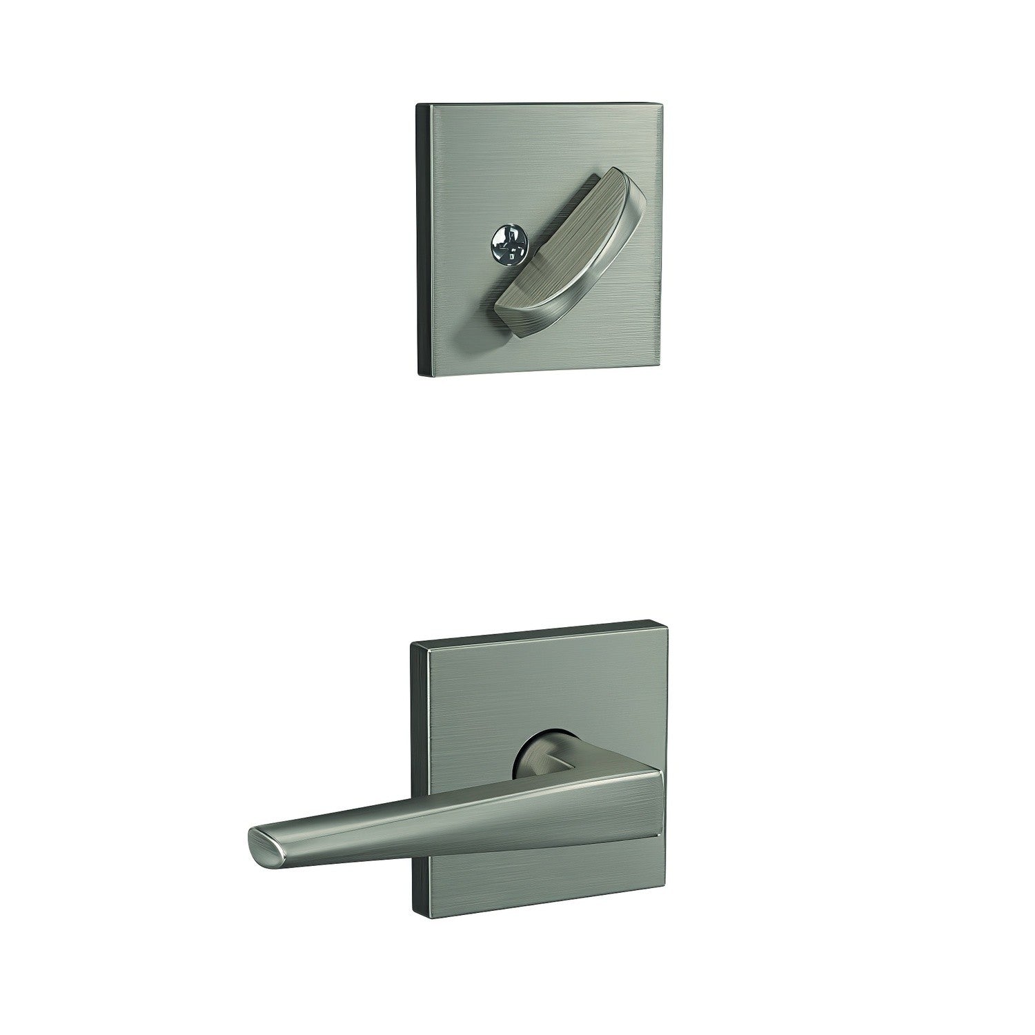Schlage FC59ELR-COL Custom Eller Lever with Collins Rose Interior Active Trim.