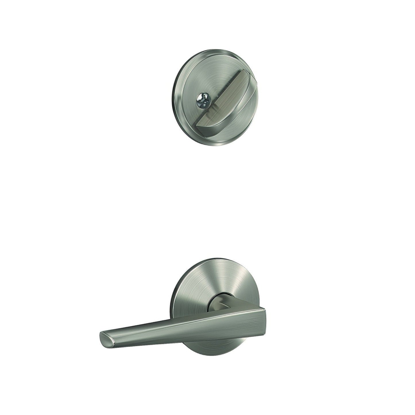 Schlage FC59ELR-KIN Custom Eller Lever with Kinsler Rose Interior Active Trim.