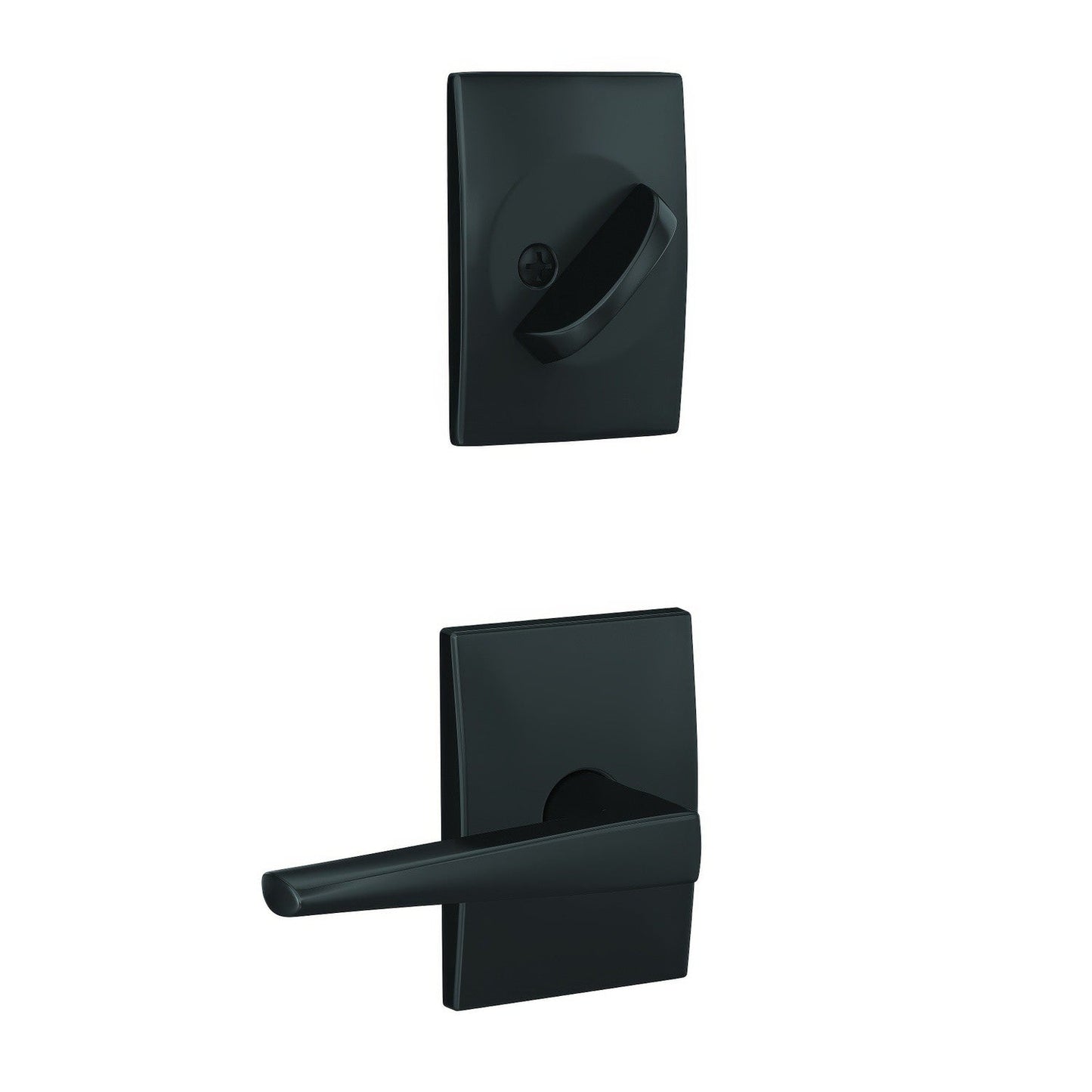 Schlage FC59ELR-CEN Custom Eller Lever with Century Rose Interior Active Trim.