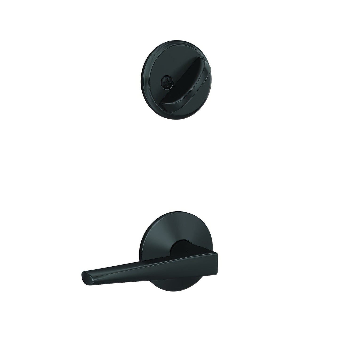 Schlage FC59ELR-KIN Custom Eller Lever with Kinsler Rose Interior Active Trim.