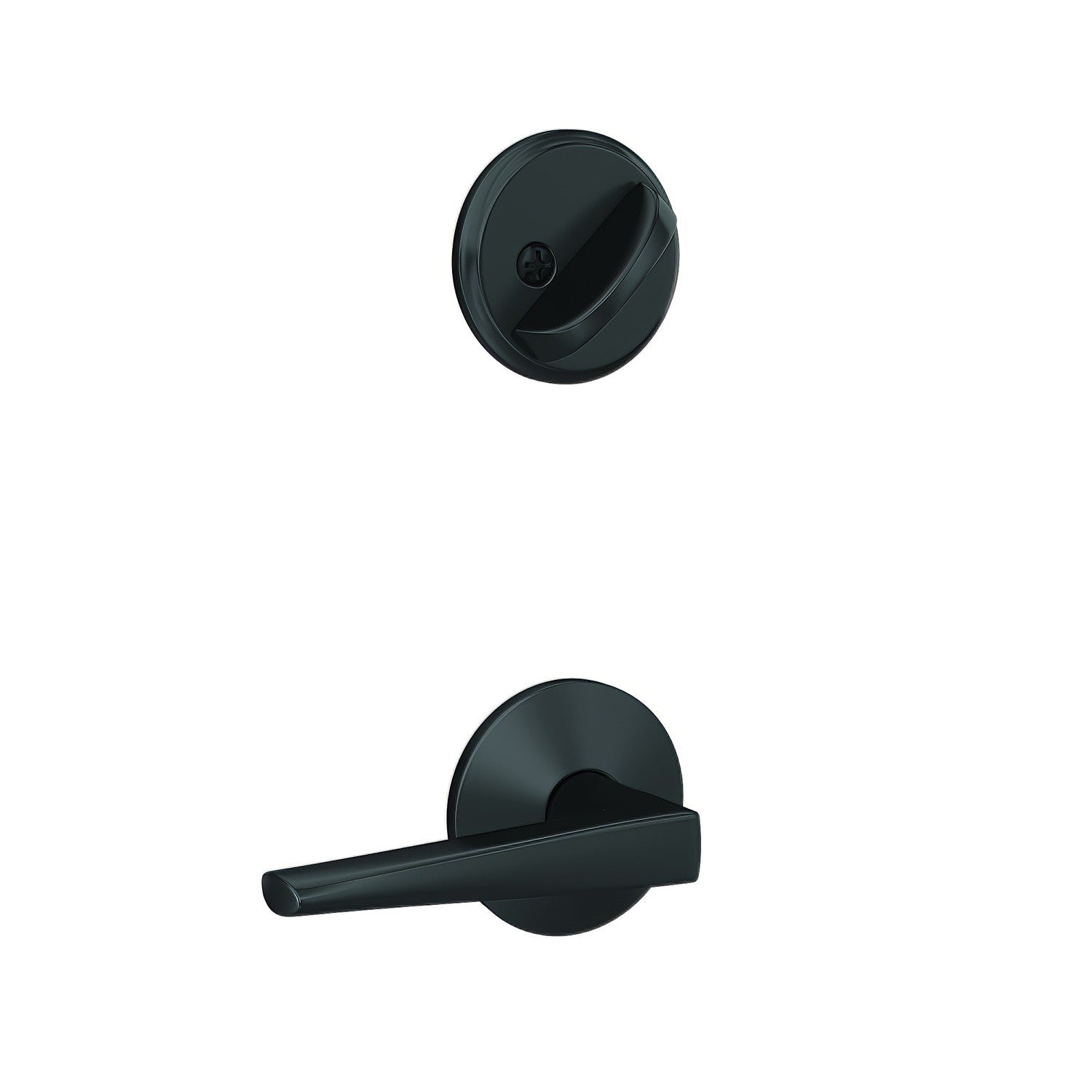 Schlage FC59ELR-KIN Custom Eller Lever with Kinsler Rose Interior Active Trim.