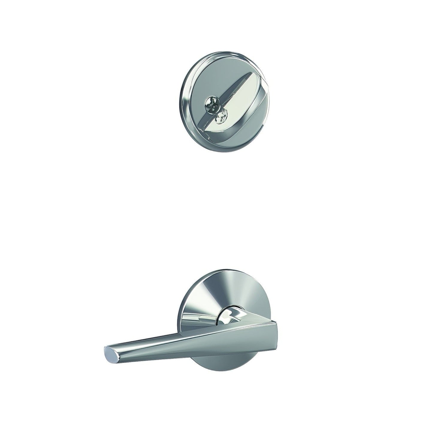 Schlage FC59ELR-KIN Custom Eller Lever with Kinsler Rose Interior Active Trim.