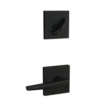 Schlage FC59ELR-COL Custom Eller Lever with Collins Rose Interior Active Trim