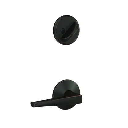 Schlage FC59ELR-KIN Custom Eller Lever with Kinsler Rose Interior Active Trim.