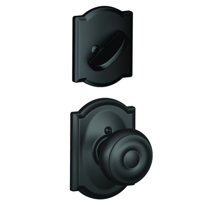 Schlage FC59GEO-CAM Custom Georgian Knob with Camelot Rose Interior Active Trim.