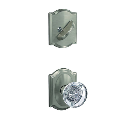 Schlage FC59HOB-CAM Custom Hobson Knob with Camelot Rose Interior Active Trim