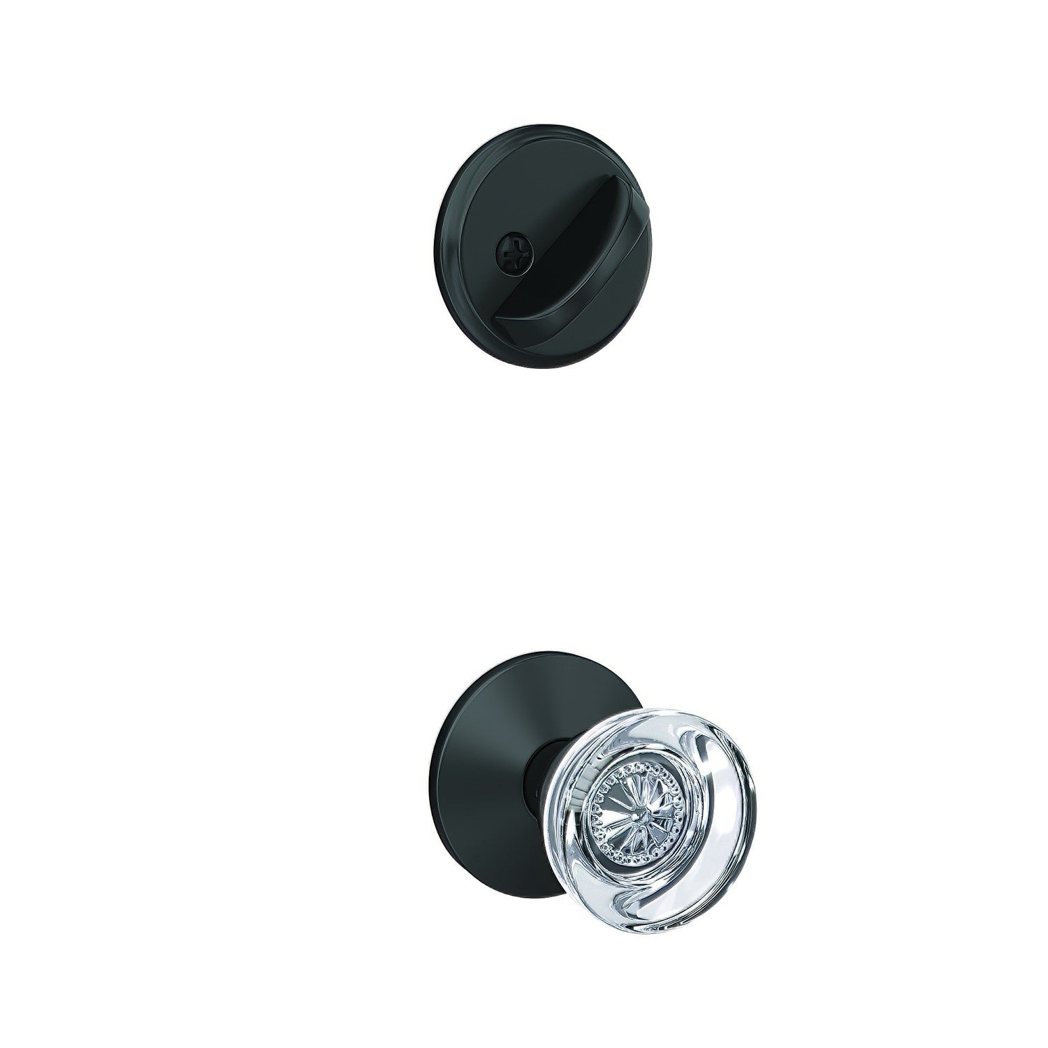 Schlage FC59HOB-KIN Custom Hobson Knob with Kinsler Rose Interior Active Trim