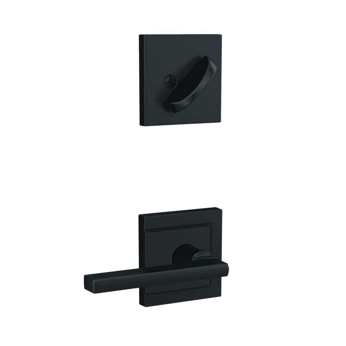 Schlage FC59LAT-ULD Custom Latitude Lever with Upland Rose Interior Active Trim