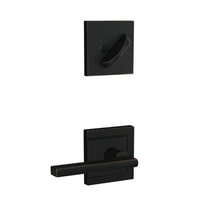 Schlage FC59LAT-ULD Custom Latitude Lever with Upland Rose Interior Active Trim