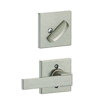 Schlage FC59NBK-COL Custom Northbrook Lever with Collins Rose Interior Active Trim.