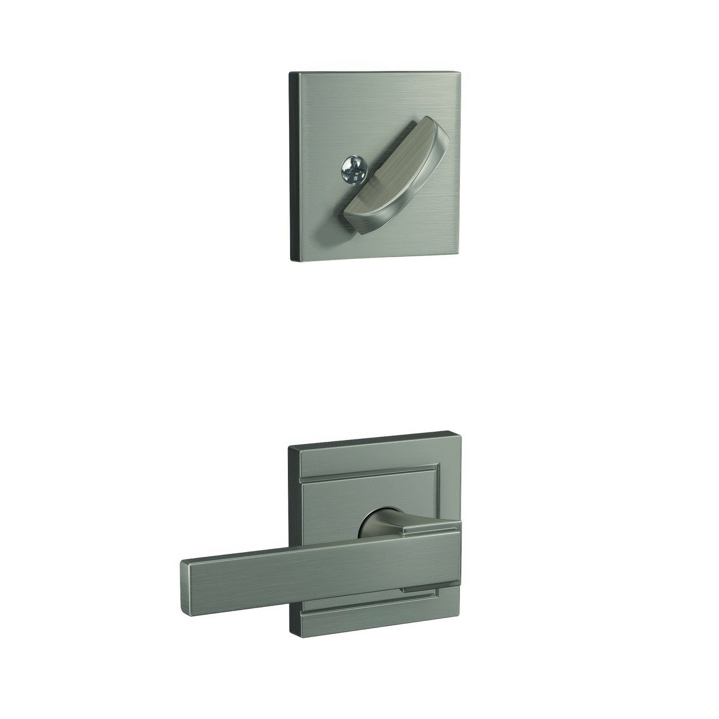 Schlage FC59NBK-ULD Custom Northbrook Lever with Upland Rose Interior Active Trim