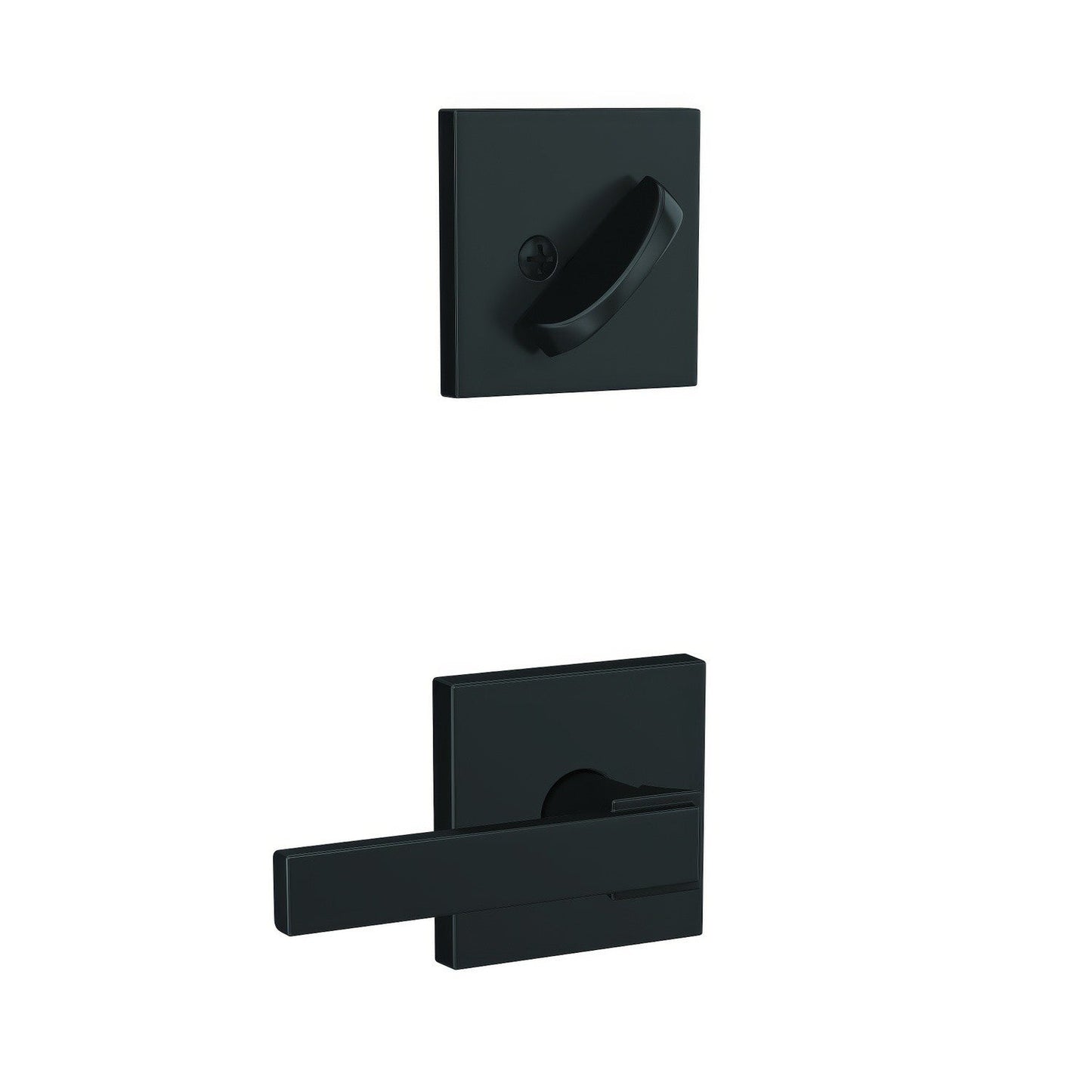 Schlage FC59NBK-COL Custom Northbrook Lever with Collins Rose Interior Active Trim.