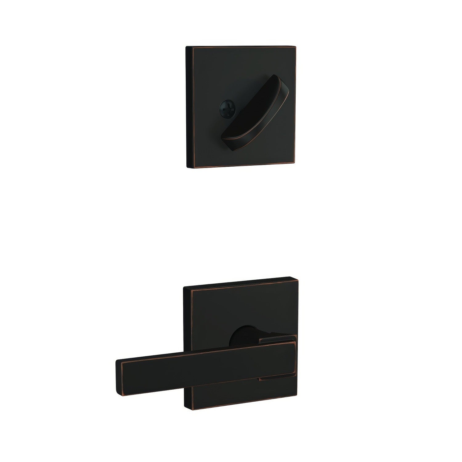 Schlage FC59NBK-COL Custom Northbrook Lever with Collins Rose Interior Active Trim