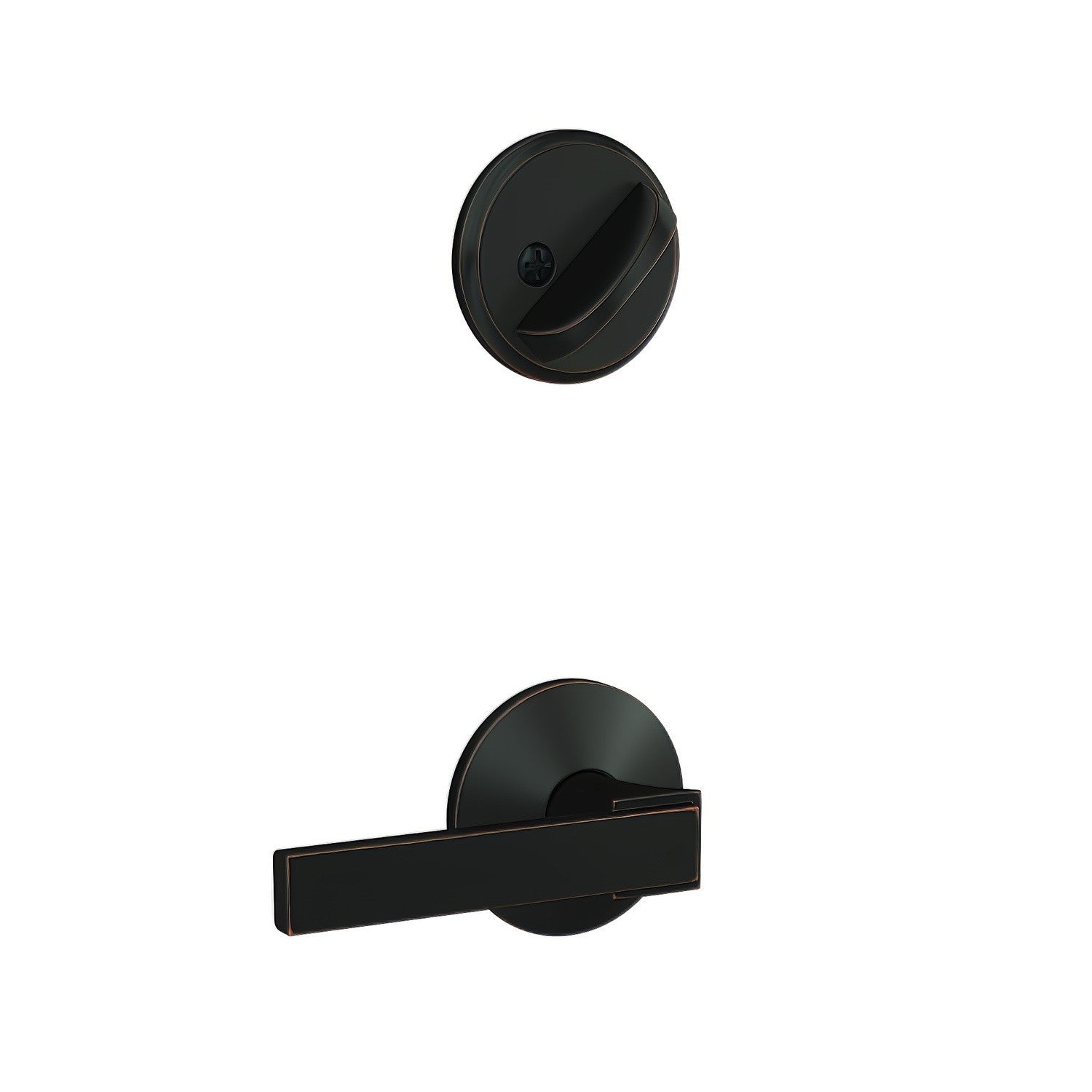 Schlage FC59NBK-KIN Custom Northbrook Lever with Kinsler Rose Interior Active Trim