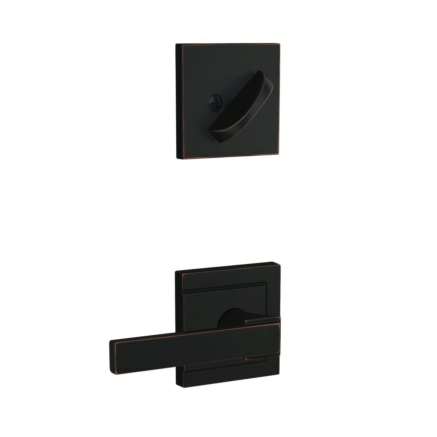 Schlage FC59NBK-ULD Custom Northbrook Lever with Upland Rose Interior Active Trim.