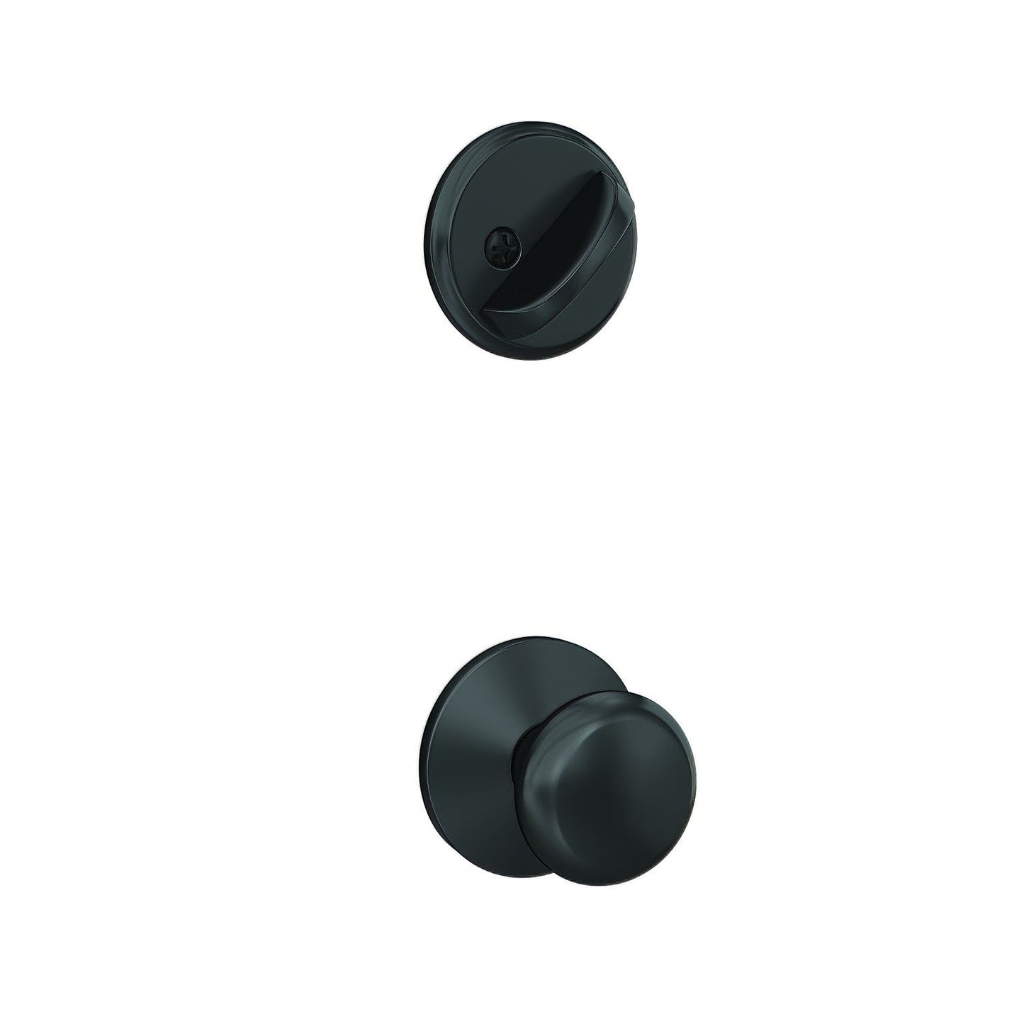 Schlage FC59PLY-KIN Custom Plymouth Knob with Kinsler Rose Interior Active Trim.