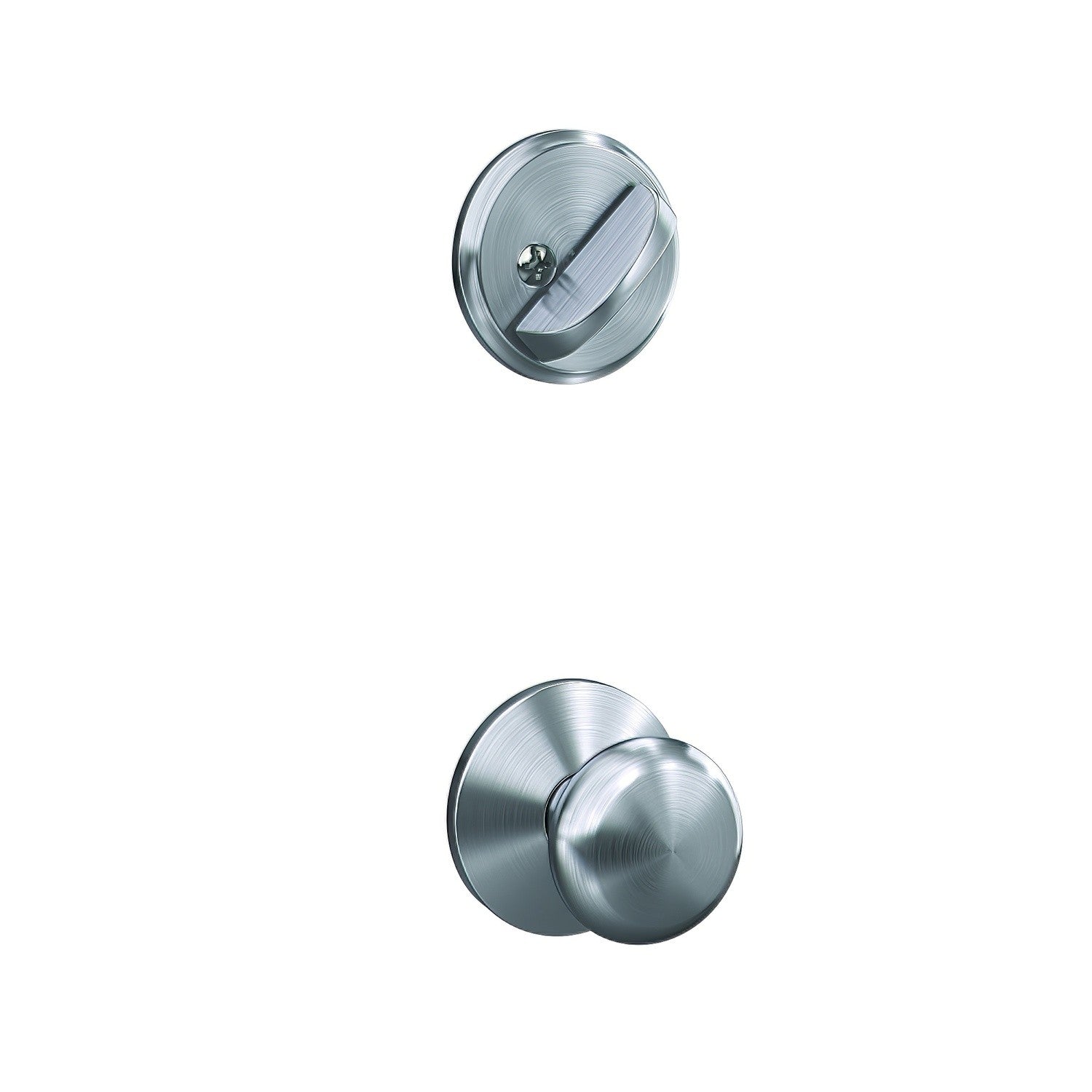 Schlage FC59PLY-KIN Custom Plymouth Knob with Kinsler Rose Interior Active Trim.