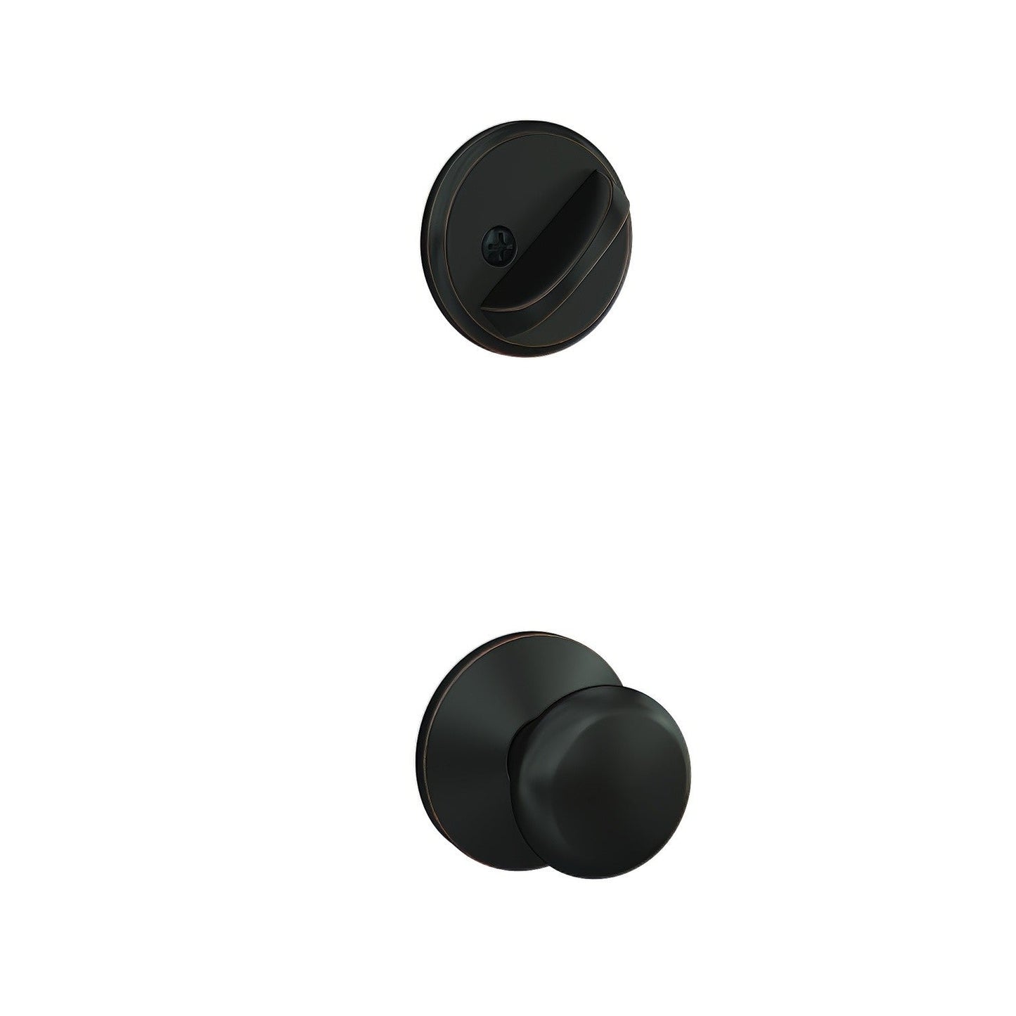 Schlage FC59PLY-KIN Custom Plymouth Knob with Kinsler Rose Interior Active Trim