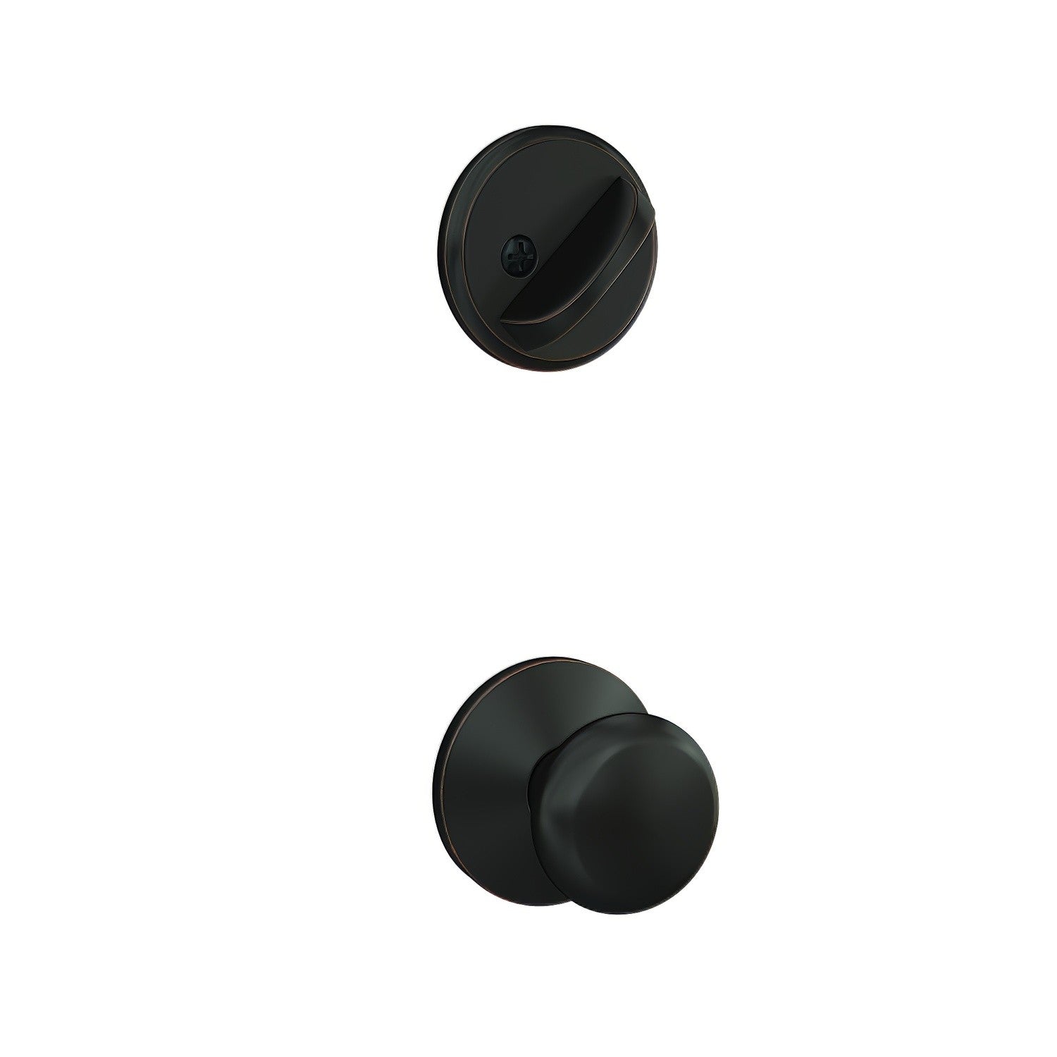 Schlage FC59PLY-KIN Custom Plymouth Knob with Kinsler Rose Interior Active Trim