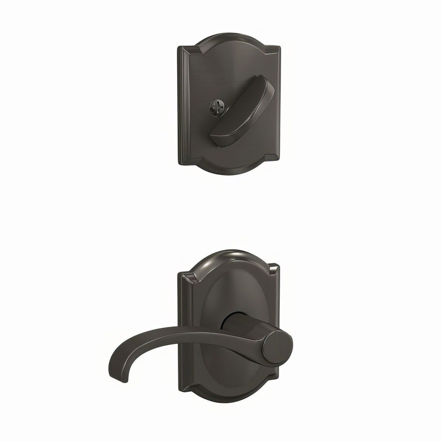 Schlage FC59WIT-CAM Whitney Lever with Camelot Rose Interior Active Trim.
