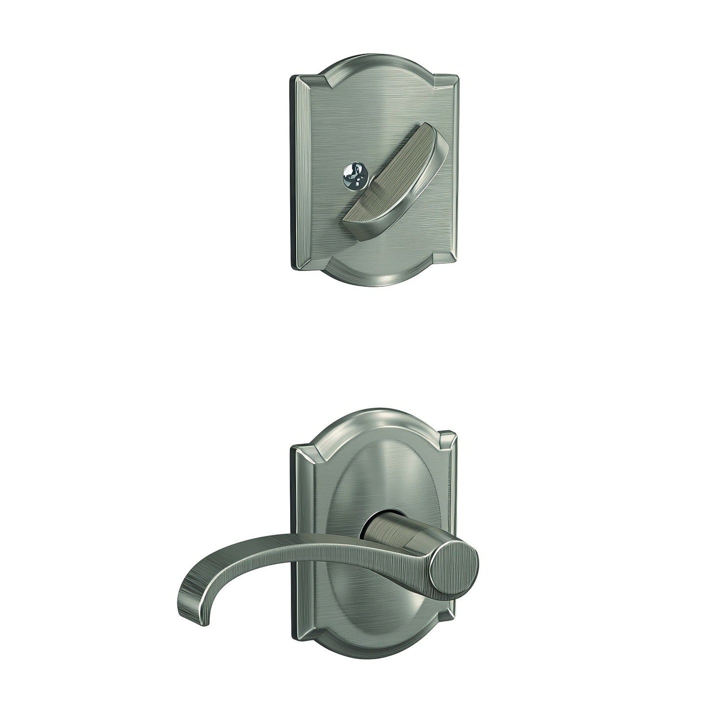Schlage FC59WIT-CAM Whitney Lever with Camelot Rose Interior Active Trim.