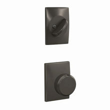 Schlage FC94BWE530CEN Bowery Knob with Century Rose Dummy Interior Trim Black Stainless
