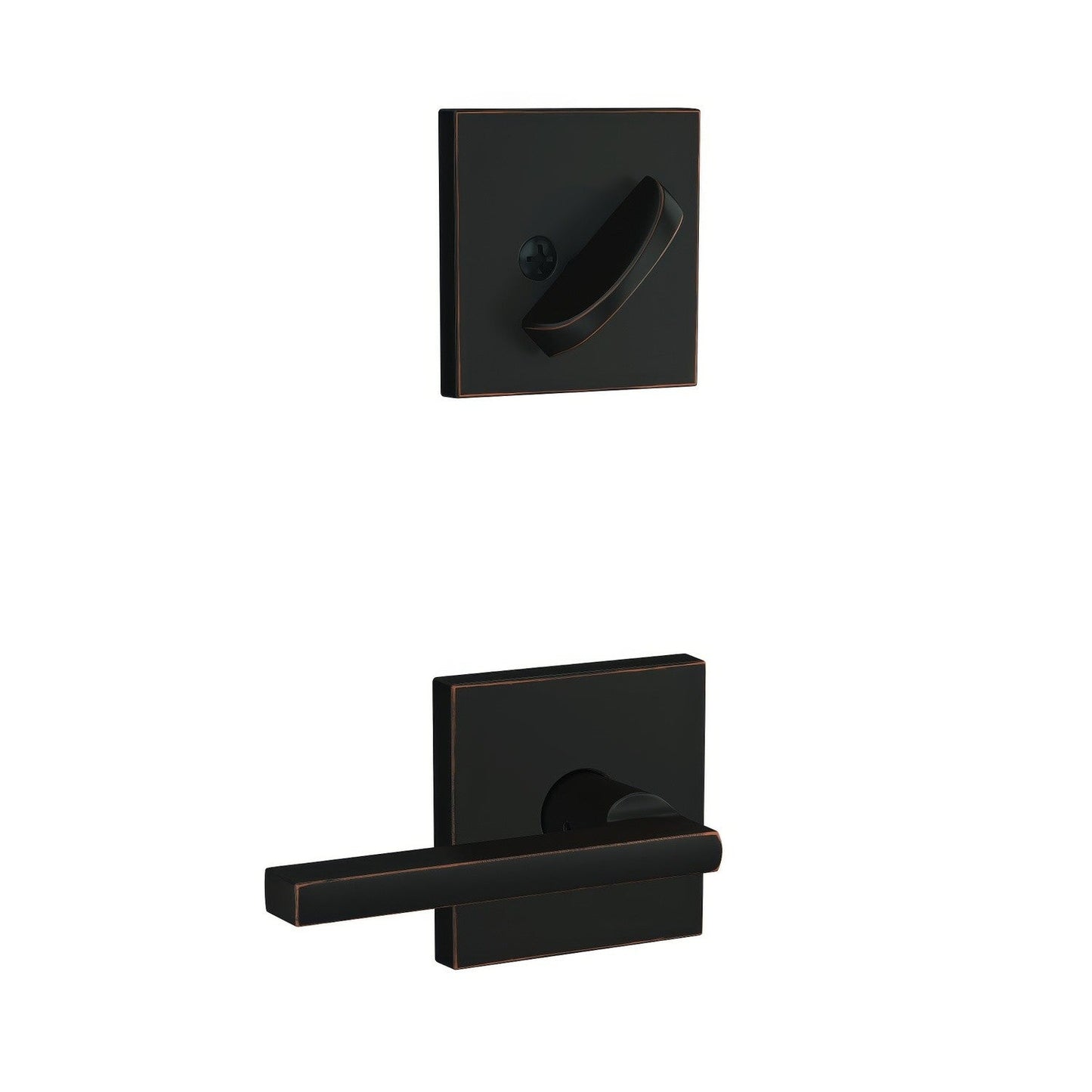 Schlage FC94LAT-COL Latitude Lever with Collins Rose Dummy Interior Trim Black Stainless