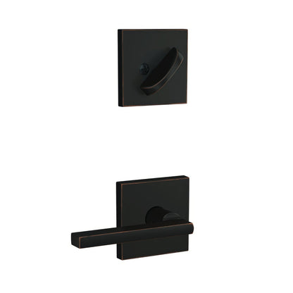 Schlage FC94LAT-COL Latitude Lever with Collins Rose Dummy Interior Trim Black Stainless