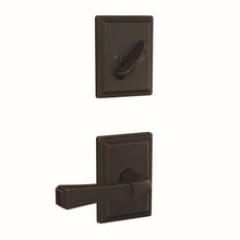 Schlage FC94RVT716GDV Rivington Lever with Grandville Rose Dummy Interior Trim Aged Bronze