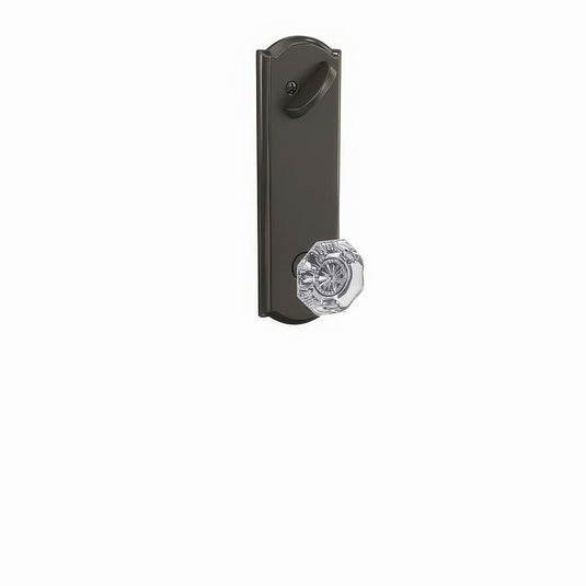 Schlage FCT59ALX-CAM Alexandria Glass Knob with Camelot Escutcheon Interior Active Trim