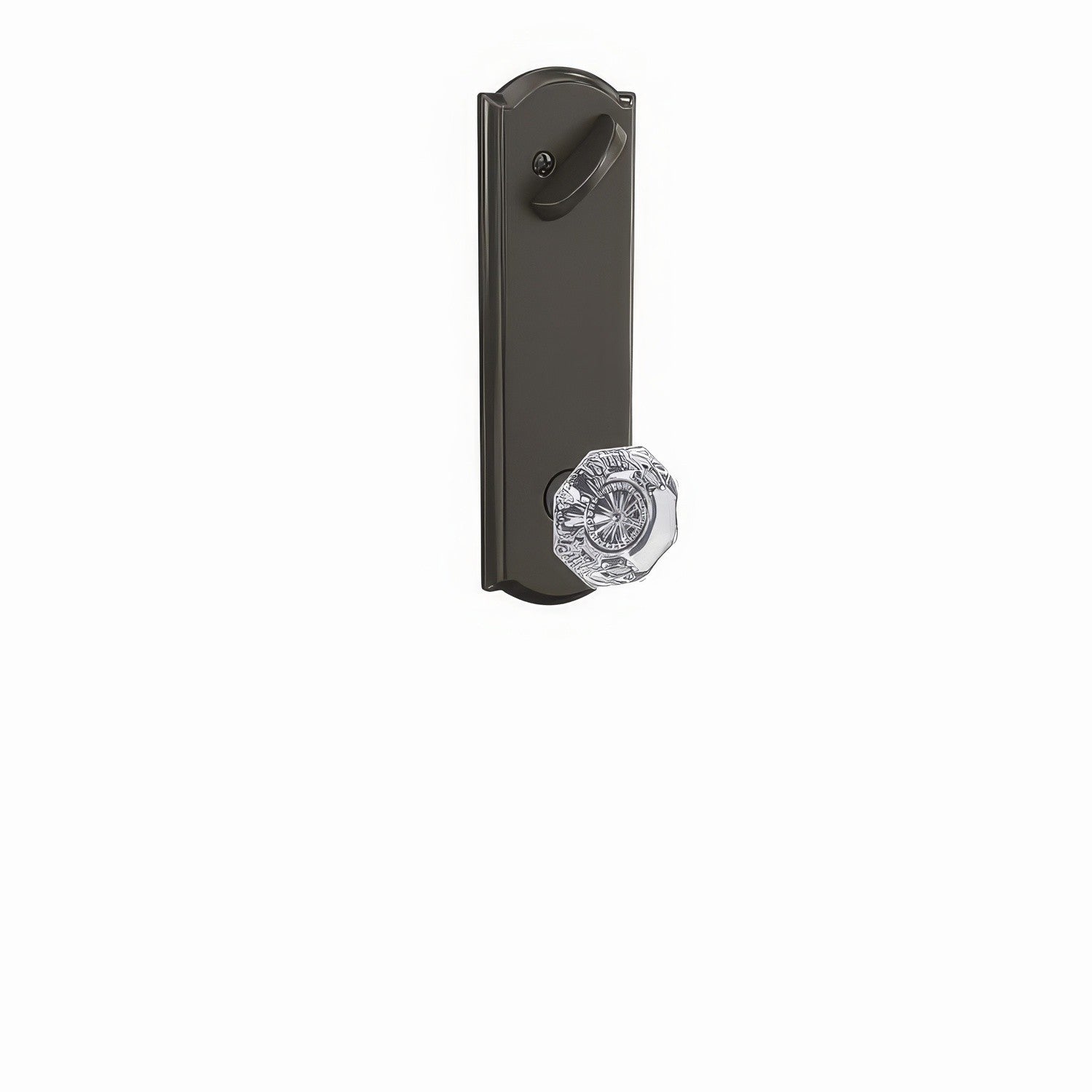 Schlage FCT59ALX-CAM Alexandria Glass Knob with Camelot Escutcheon Interior Active Trim.