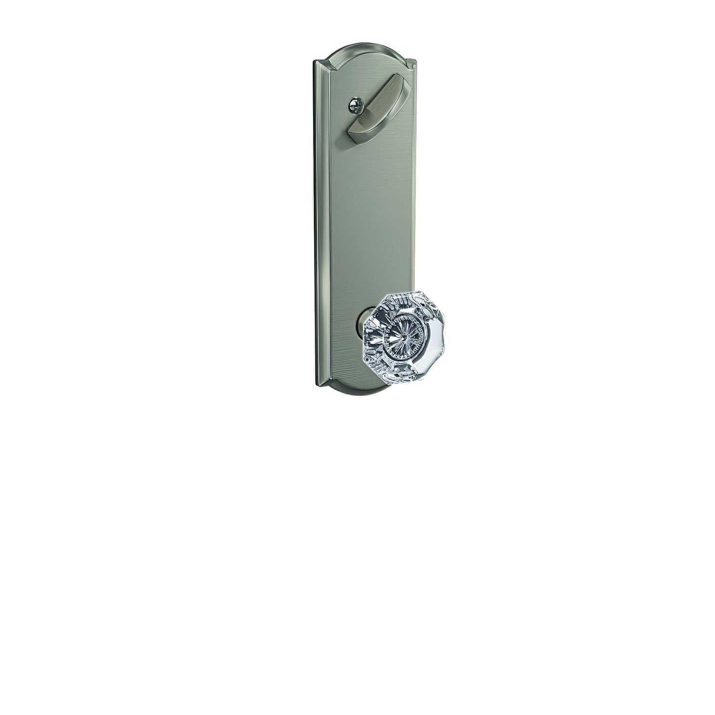 Schlage FCT59ALX-CAM Alexandria Glass Knob with Camelot Escutcheon Interior Active Trim.