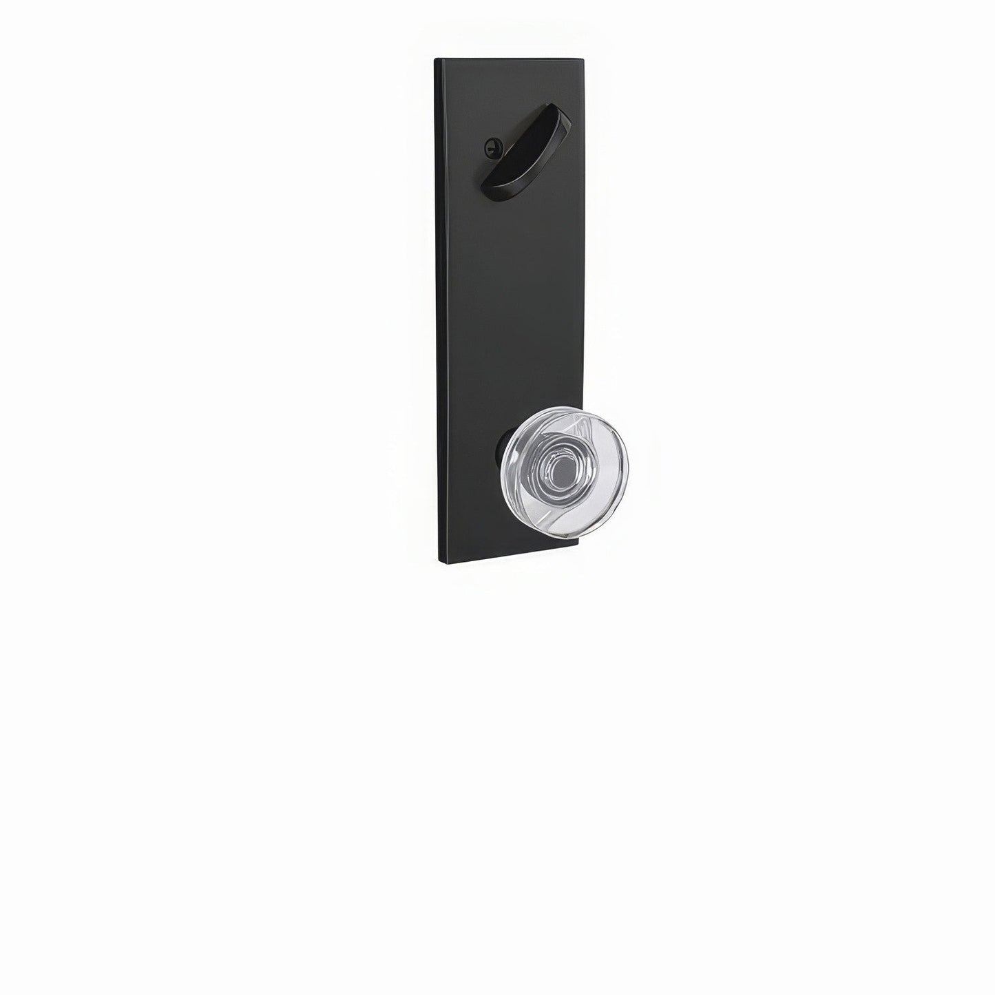 Schlage FCT59DAW622CEN Dawes Glass Knob with Century Escutcheon Interior Active Trim Matte Black.