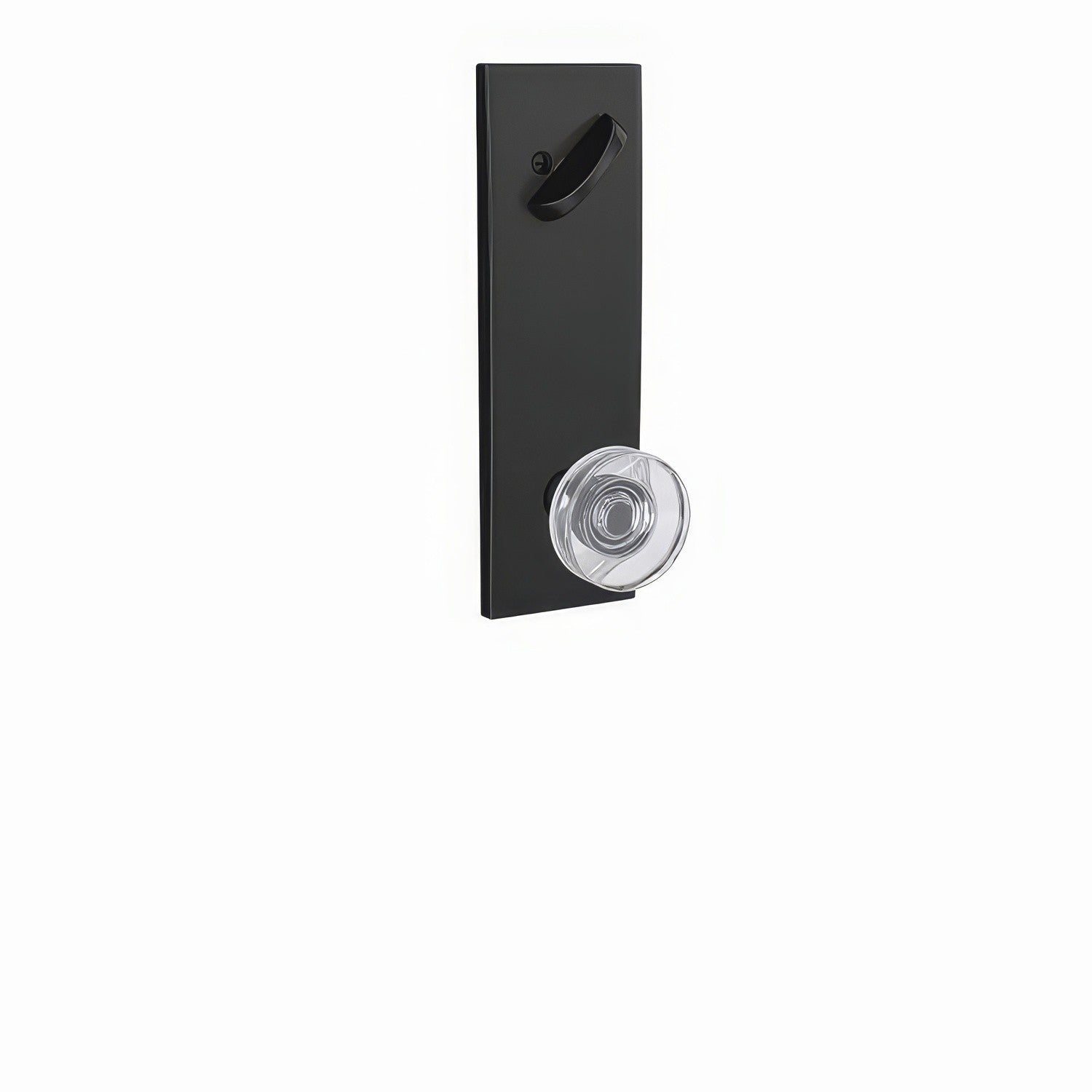Schlage FCT59DAW622CEN Dawes Glass Knob with Century Escutcheon Interior Active Trim Matte Black