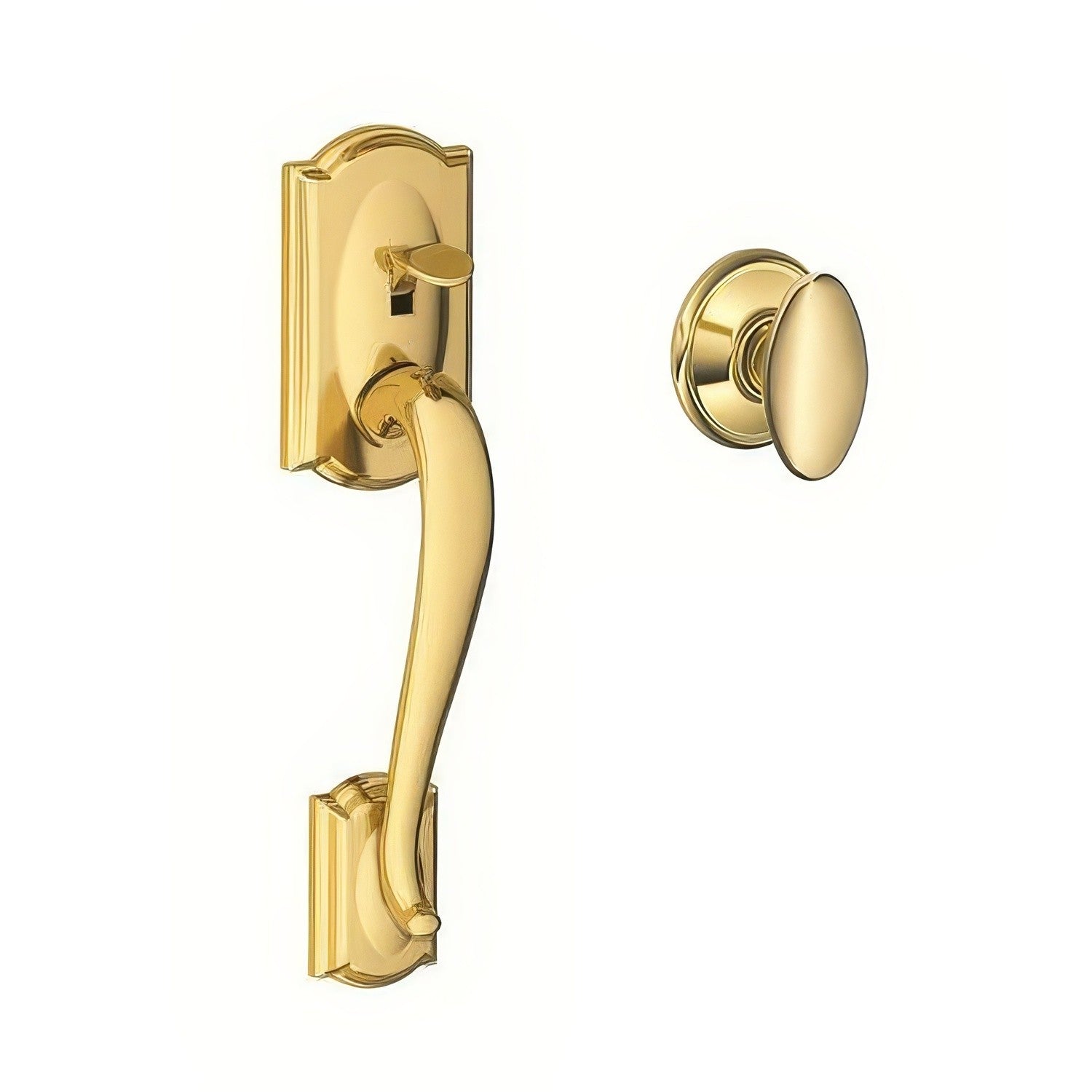 Schlage FE285CAM-SIE Camelot with Siena Knob Bottom Half Handleset