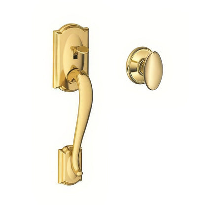 Schlage FE285CAM-SIE Camelot with Siena Knob Bottom Half Handleset