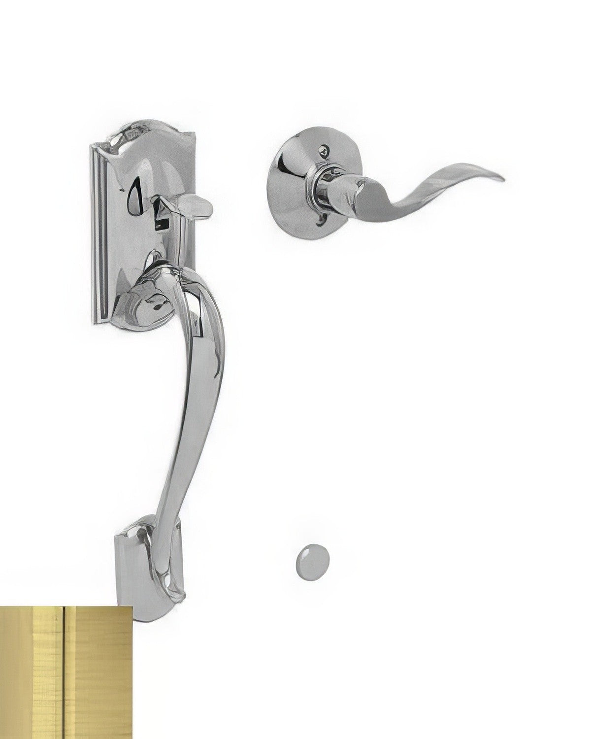 Schlage FE285-CAM-ACC-RH Electronic Security Camelot Lower Handleset with Accent Interior Right Hand Lever