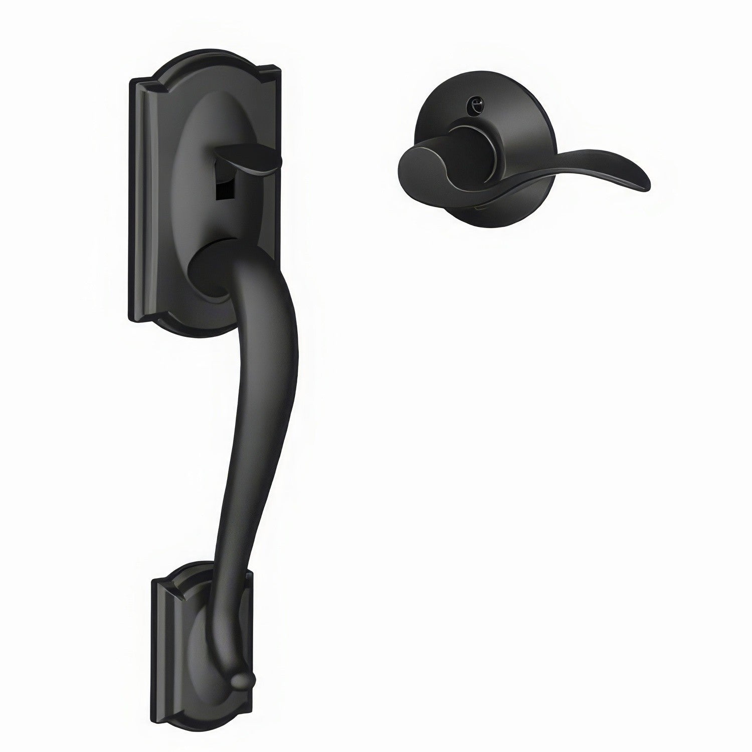 Schlage FE285-CAM-ACC-RH Electronic Security Camelot Lower Handleset with Accent Interior Right Hand Lever