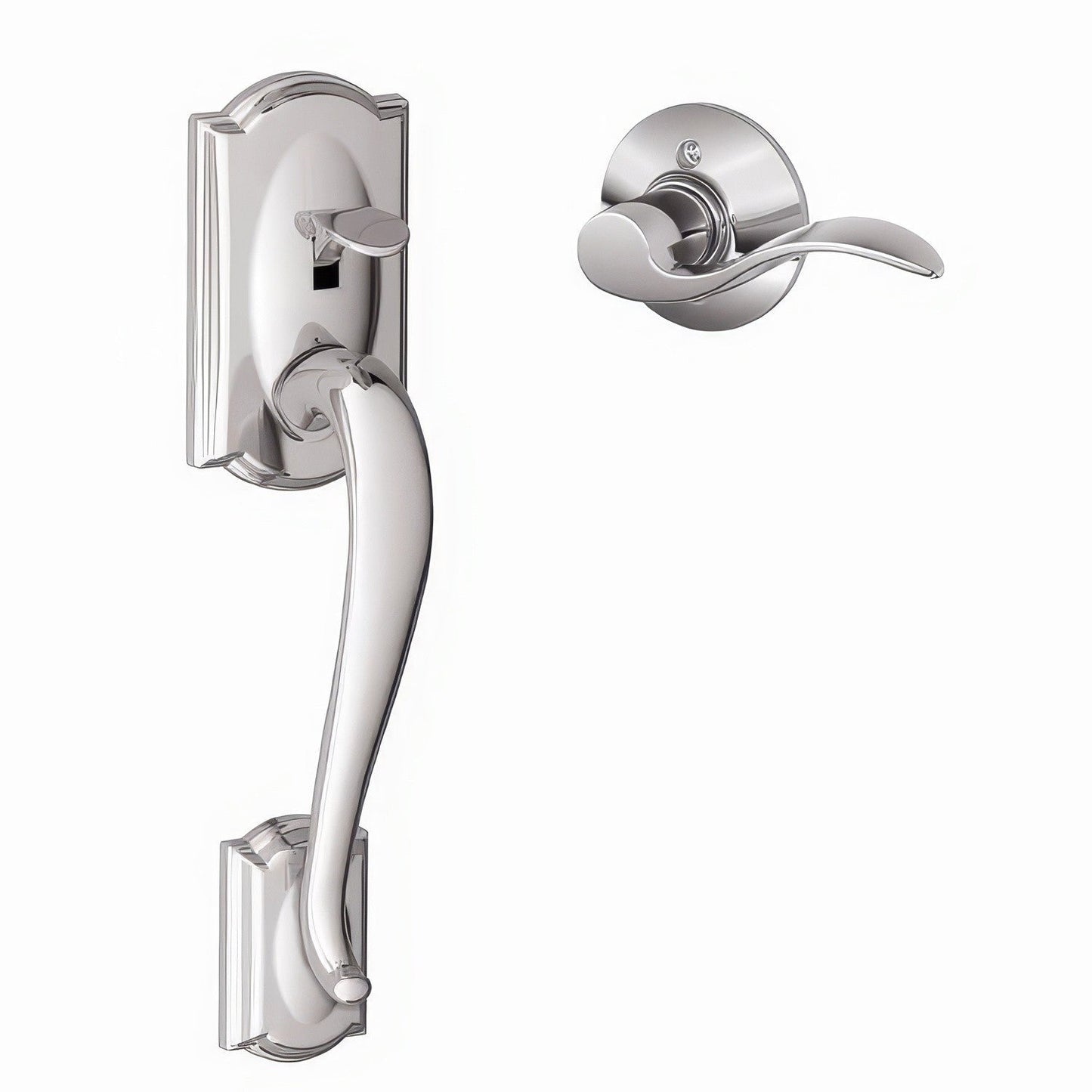 Schlage FE285-CAM-ACC-RH Electronic Security Camelot Lower Handleset with Accent Interior Right Hand Lever