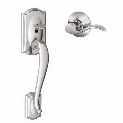 Schlage FE285-CAM-ACC-RH Electronic Security Camelot Lower Handleset with Accent Interior Right Hand Lever