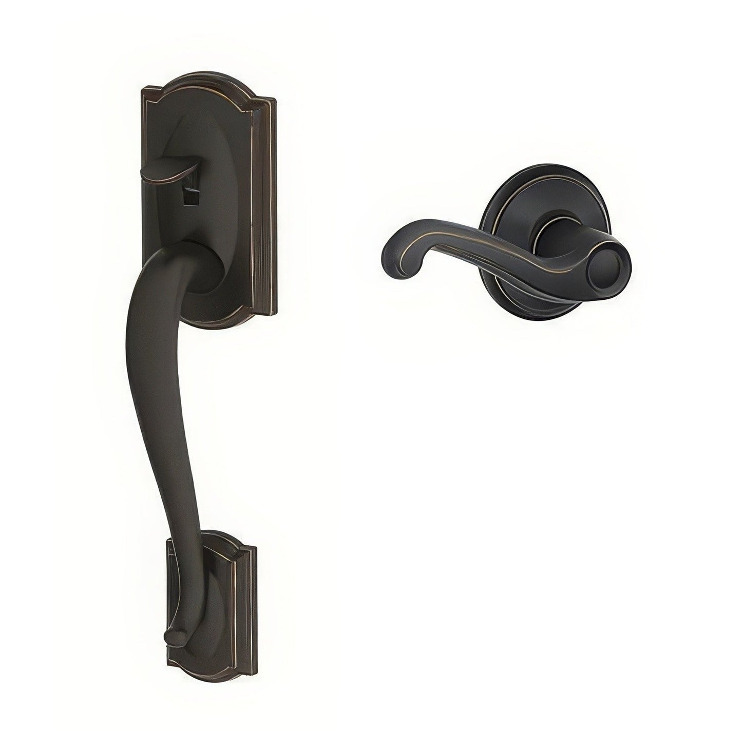 Schlage FE285CAM-FLARH Right Hand Camelot with Flair Lever Bottom Half Handleset