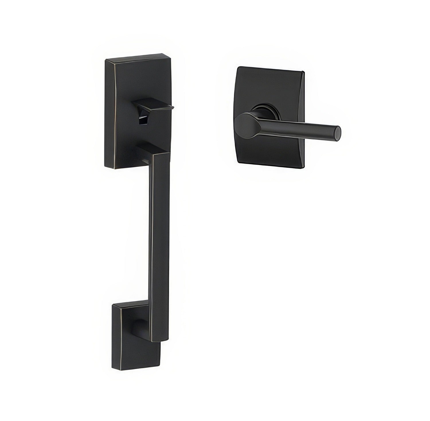 Schlage FE285CEN-BRWCEN Century with Broadway Lever with Century Rose Bottom Half Handleset