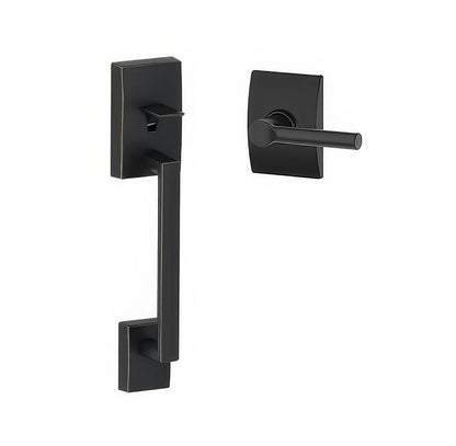 Schlage FE285CEN-BRWCEN Century with Broadway Lever with Century Rose Bottom Half Handleset.