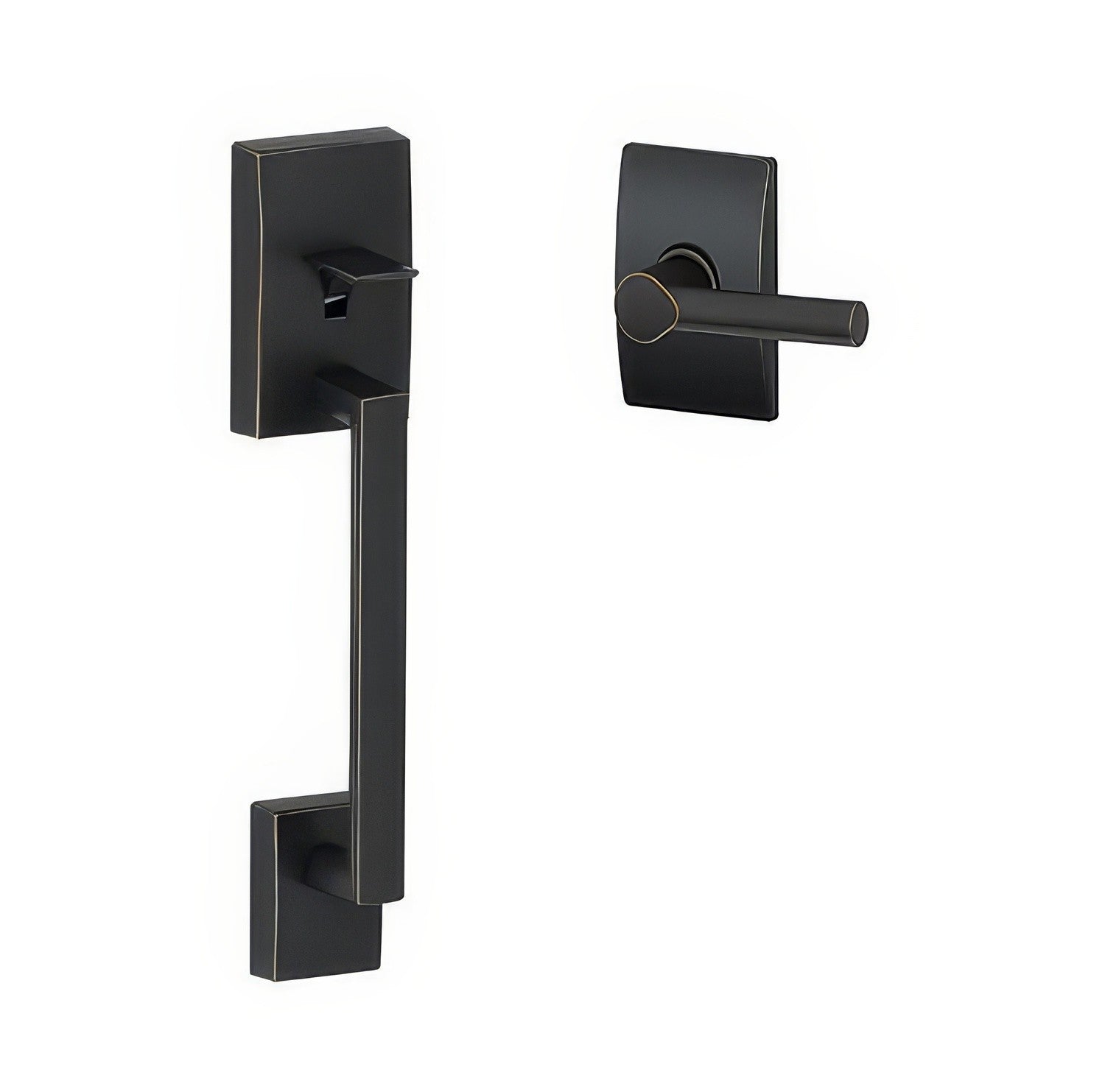 Schlage FE285CEN-BRWCEN Century with Broadway Lever with Century Rose Bottom Half Handleset