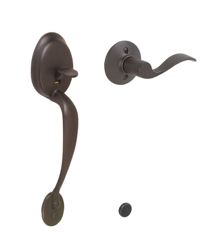 Schlage FE285-PLY-ACC-LH Left Hand Plymouth Keyed Entry Handle Set with an Accent Lever.
